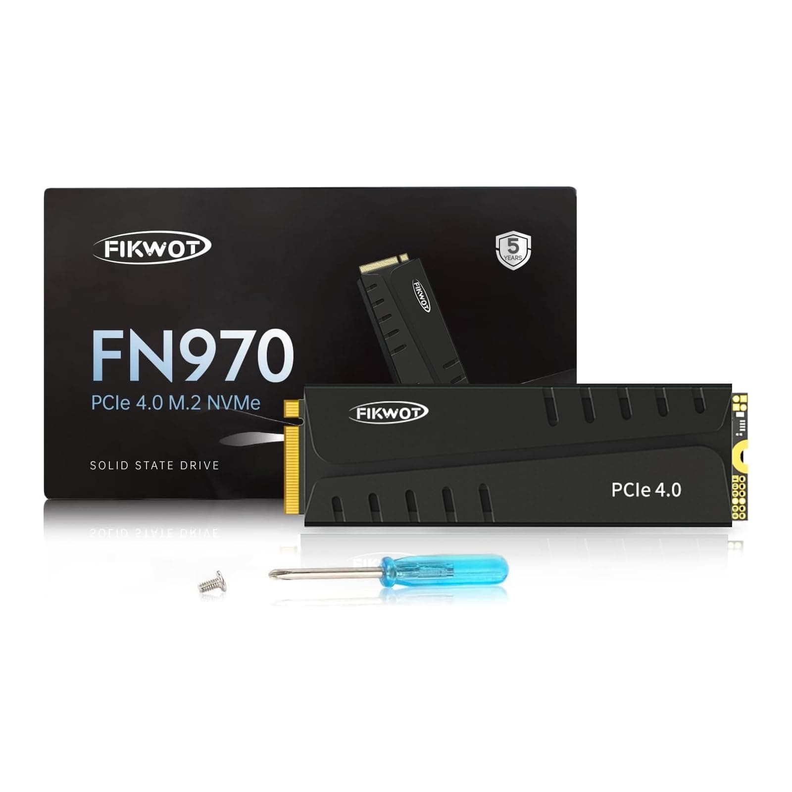 FN970 4TB M.2 2280 PCIe Gen4 x4 NVMe 1.4 Internal Solid State Drive with Heatsink - Speeds up to 7,400MB/s, Configure DRAM Cache, Compatible PS5 Internal SSD