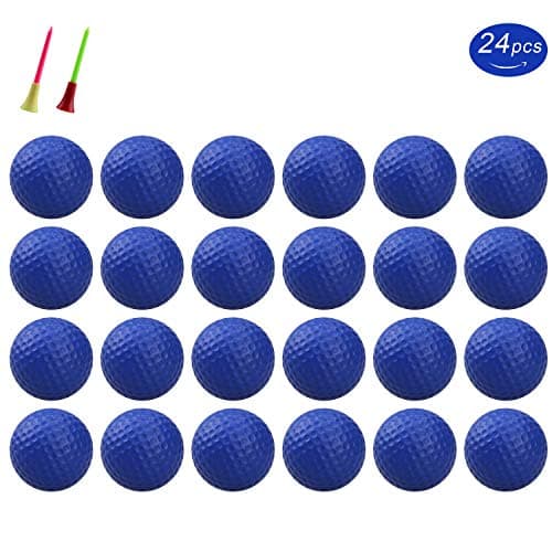 KOFULL Practice Foam Golf Balls, Golf Foam Sponge Soft Elastic Practice Indoor &Outdoor Ball -24/ Pack (Pink,Red,Blue,Yellow,Orange) ¡­
