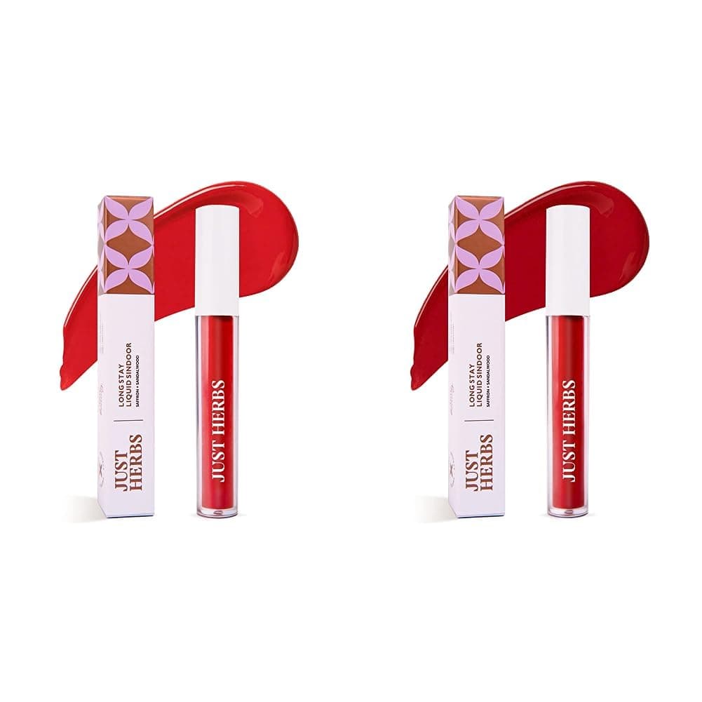 Just Herbs Liquid Sindoor Long Lasting Quick Dry 5g (Ruby Red) & Just Herbs Liquid Sindoor Long Lasting Quick Dry 5g (Scarlet Maroon) Combo