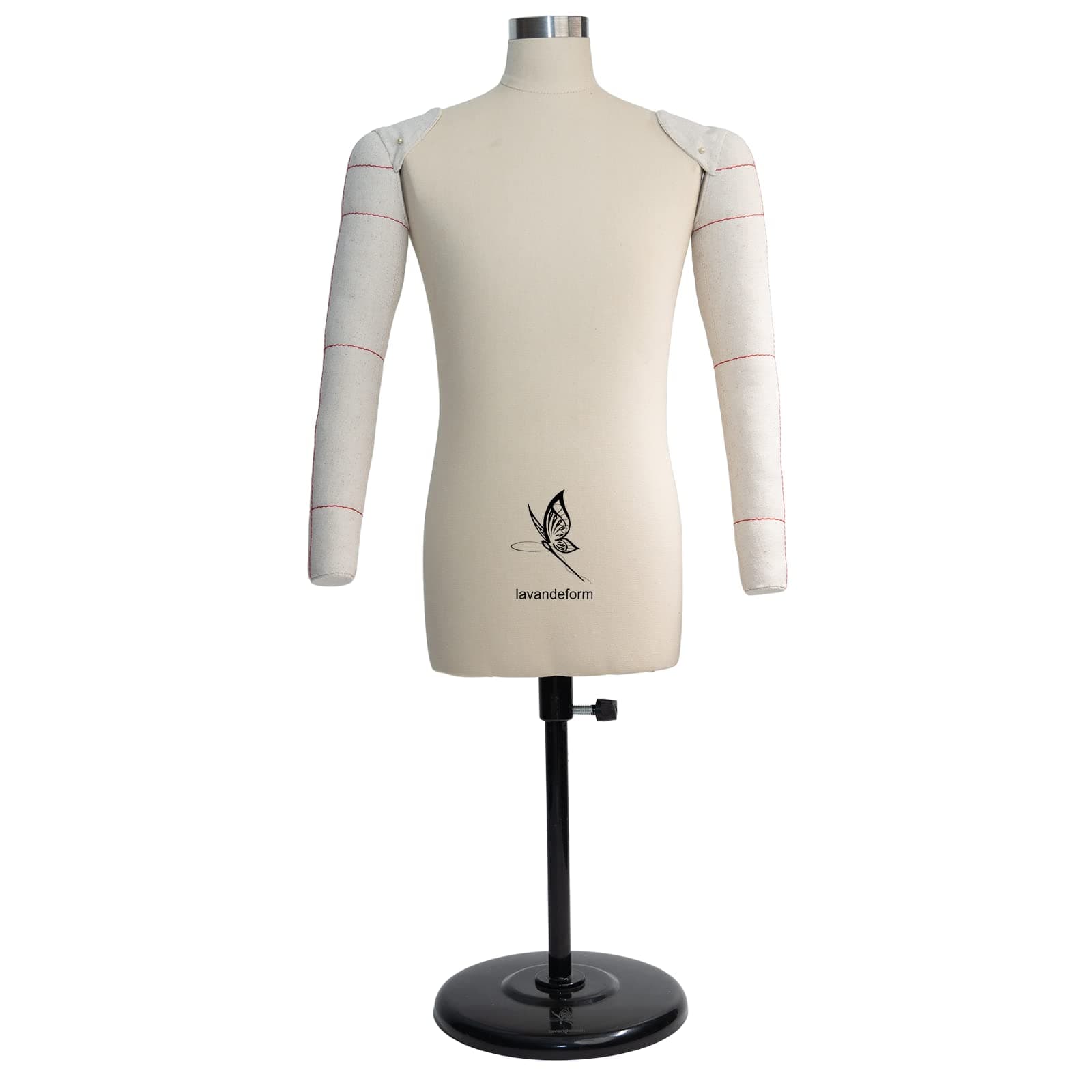 Half Scale Dress Form Male（NOT Adult Full Size,Tailor Fully Pinnable Dressmaker Dummy, Professional Custom Mannequin for Men,1/2 Scale Dress Form for Sewing (Arm Suit, beiges)