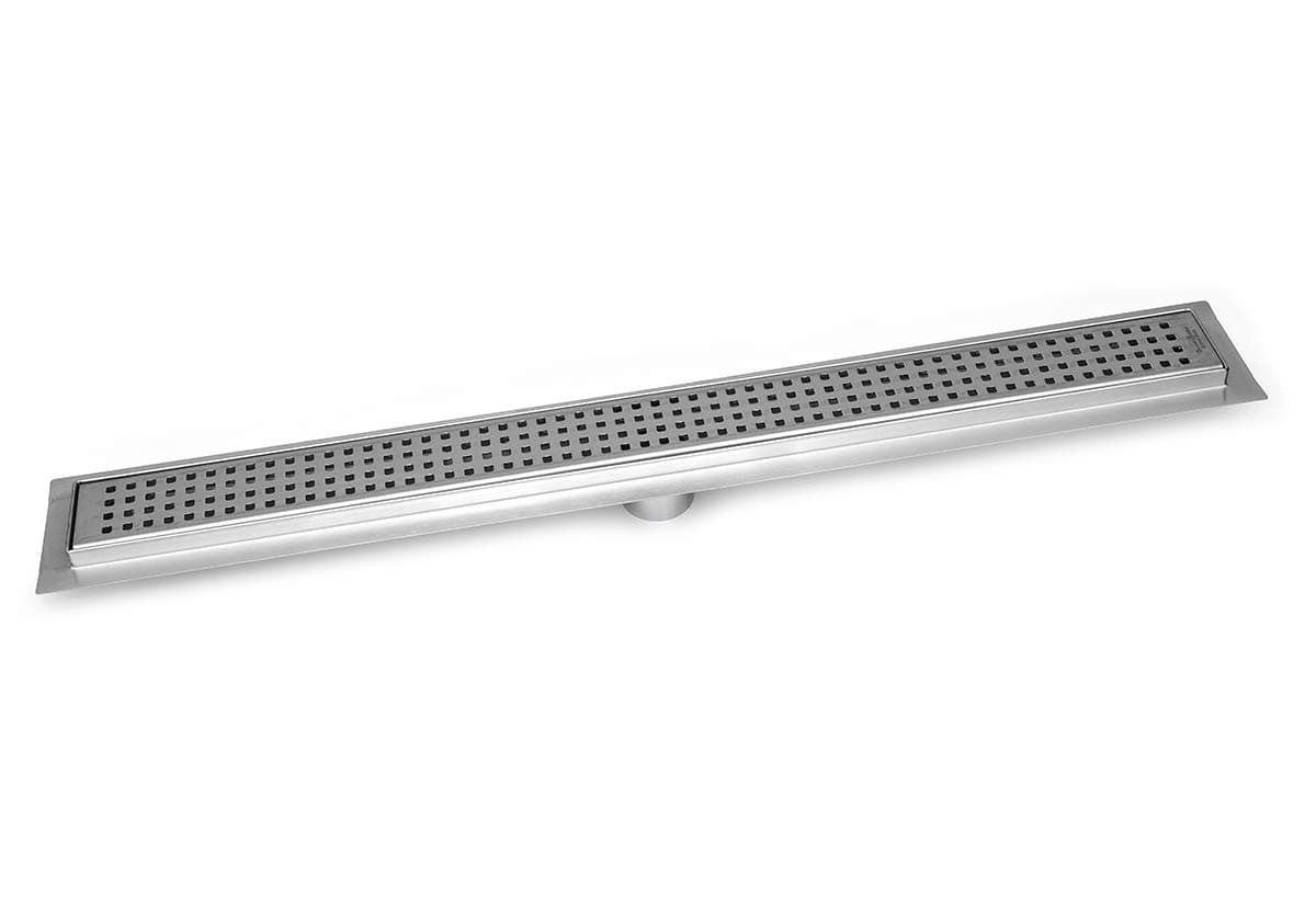 Royal Linear Shower Drains - Traditional Square - stainless steel Luxurious line by Serene Steam include Hair Trap