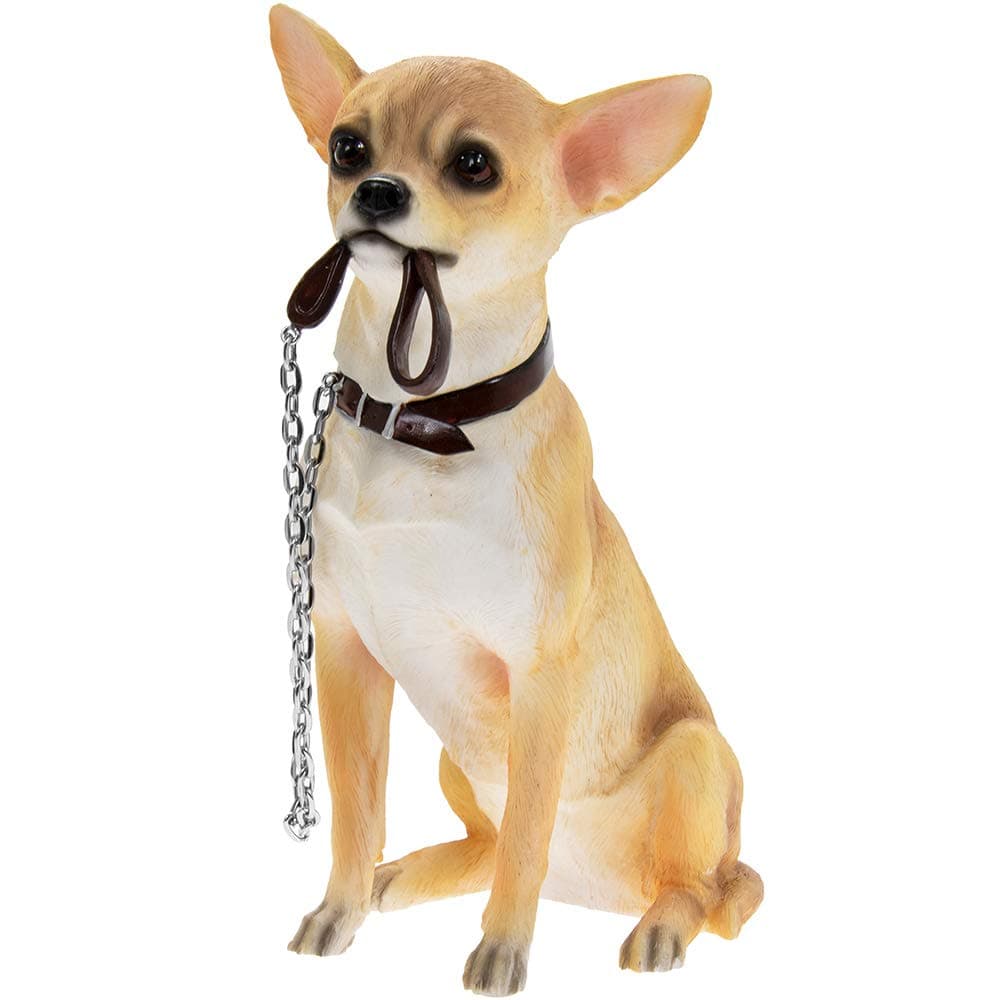 Lesser & Pavey Sitting Walkies Gold & White Chihuahua, Gold/White, H19cm