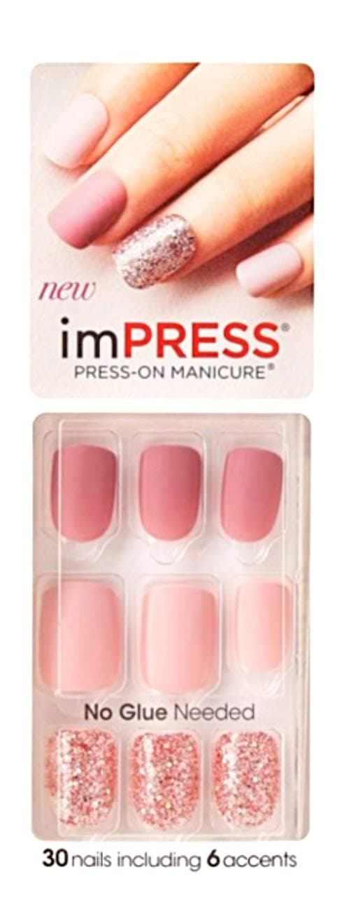 Kiss imPress Press-On Manicure Matte Short Length Nails # 76612 Lucky