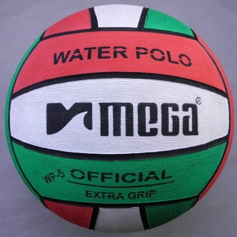 Water Polo Ball. Mega. Red-White-Green design. Size 5
