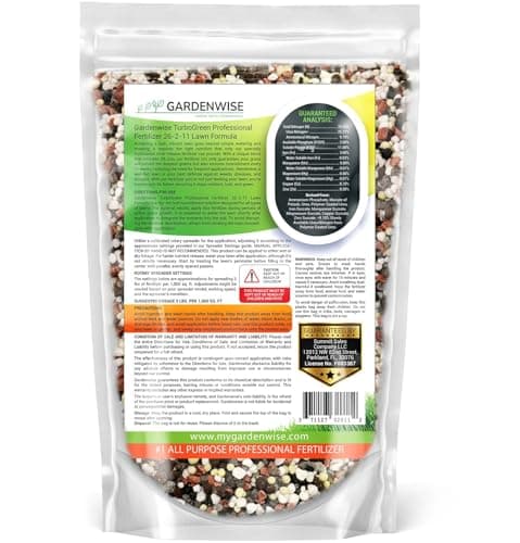 Gardenwise TurboGreen: Premium Lawn Fertilizer with Iron - Advanced Nitrogen & Iron-Rich Formula for Lush Growth | Eco-Friendly Grass Fertilizer for Spring & All Seasons | Slow-Release (20 QUARTS)