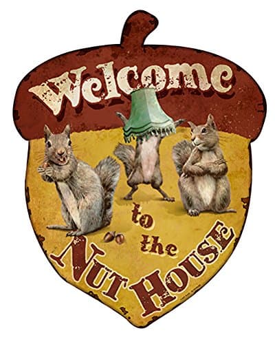 Welcome to The Nuthouse Squirrels Novelty Sign | Indoor/Outdoor | Funny Home Décor for Garages, Living Rooms, Bedroom, Offices | SignMission Personalized Gift Wall Plaque Decoration