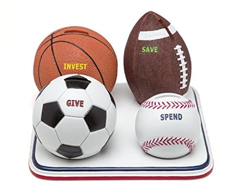Money Scholar Classic Sports Bank: The Piggy Bank that Teaches Kids to Save, Invest, Give & Spend Wisely
