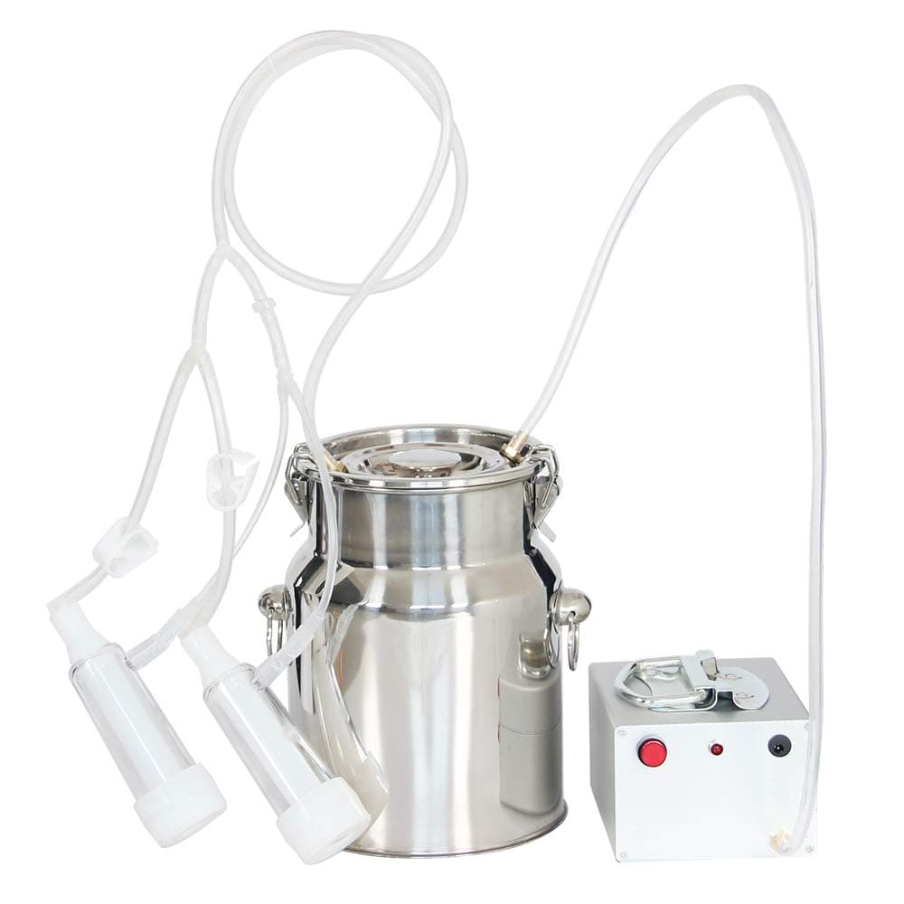 Trudsafe Electric 5L 1.1Gal Sheep Goat Miking Machine Milker -Pulsator Included Stainless Steel Bucket Easy To Use Food Grade