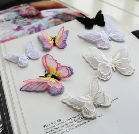 Handmade 7 Pieces 3D Colorful Butterfly Embroidery Applique Patch, Iron on Applique, 3D Butterfly Patch