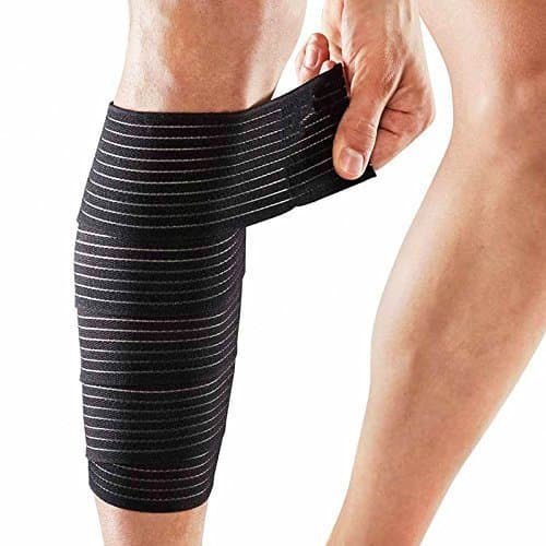 little sporter Sport Ankle Support Bandage Knee Wraps Elbow Wraps Knee Compression Elasticated Knee Calf Thigh Leg Support Your Ideal for Power Lifting Bodybuilding Black