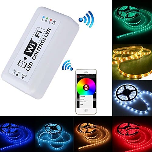 Ciecoo 12V-24V LED RGB WiFi Controller for Strip Light RGB LED Light / Bulb 3 Channels Smartphone for iOS/ for iPhone, iOS, Android APP Control with Music/Timing Function