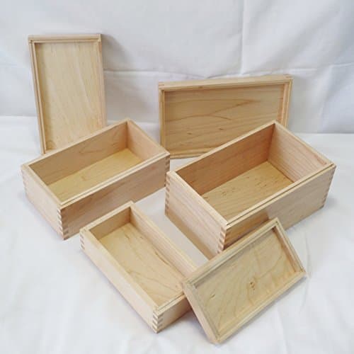 Set of 3 nesting wood boxes