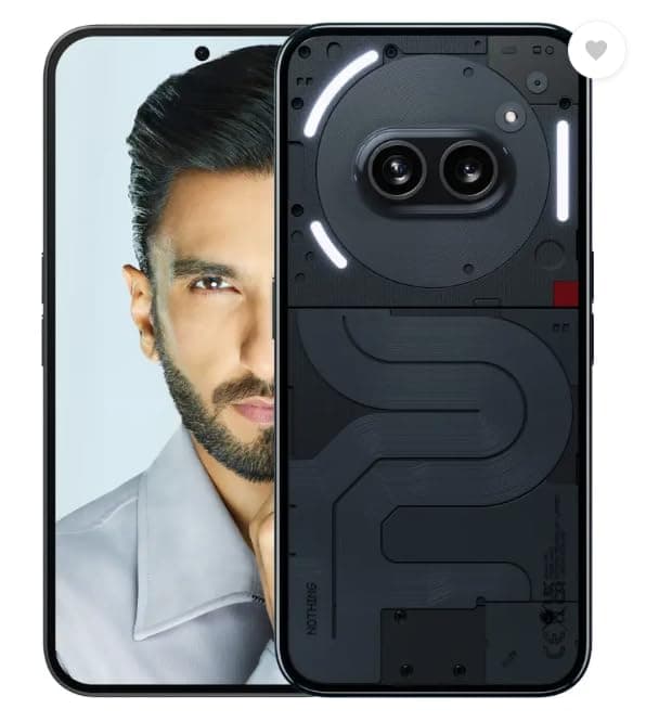 Nothing Phone (2a) 5G (Black, 8GB RAM, 256GB Storage) | 6.7" AMOLED Display | 50MP (OIS) + 50 MP | 32 MP Front | Mediatek Dimensity 7200 Pro Processor | Glyph Interface | 45 W Charging 100% in 59 mins