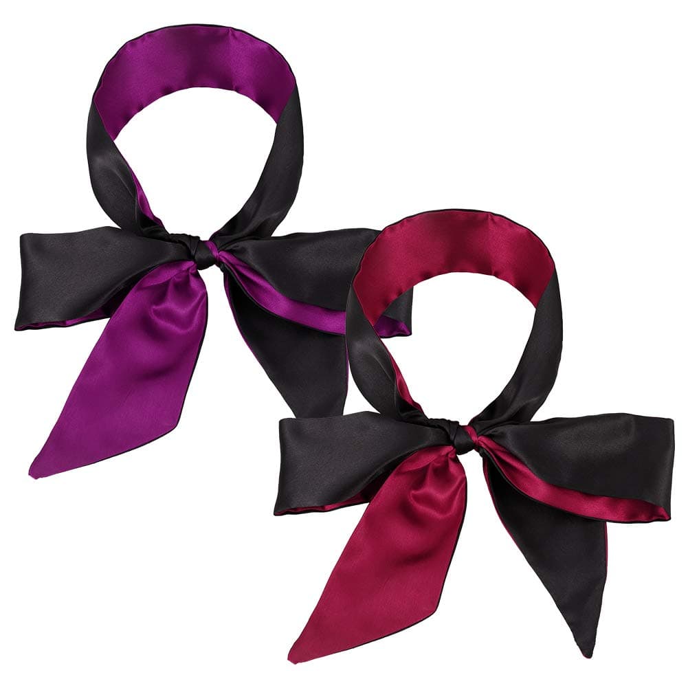 2 Pcs Satin Eye Cover, Soft Comfortable Silk Sleeping Cover Blindfold Tie for Valentine's Day, Silk Comfortable Smooth Sleep Blindfold Tie for Women Travel Supplies, 2 Colors