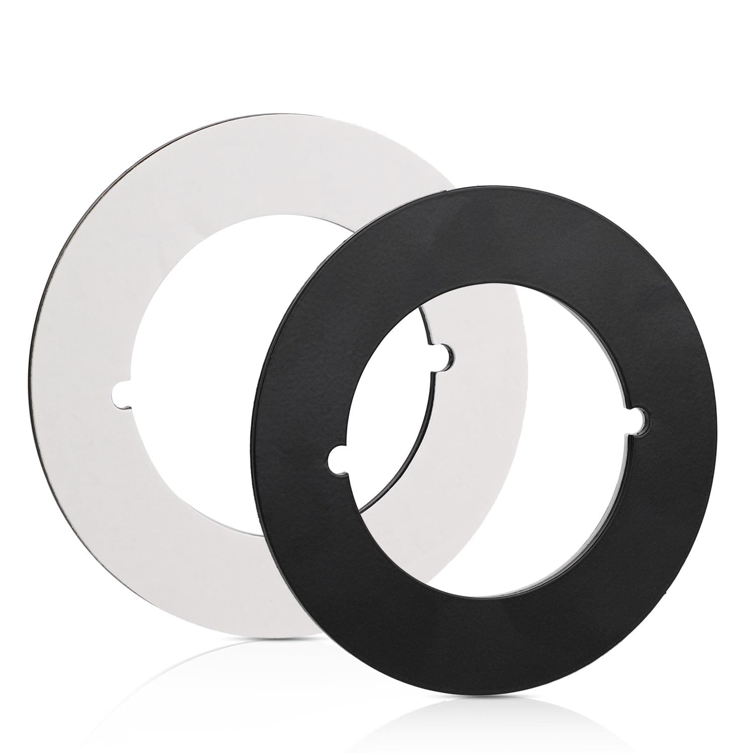 2pcs Scar Plates for Door Knob, Black Door Knob Plate Round Version Steel Door Lock Handle Cover Plate Door Hole Reinforcement Plate for Filler Fixing Repair Backplate