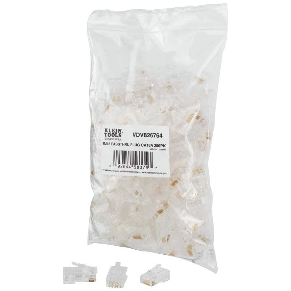 VDV826-764 Modular Data Plug for CAT6A and Larger Diameter CAT6 Indoor or Outdoor Ethernet Cable, 200-Pack