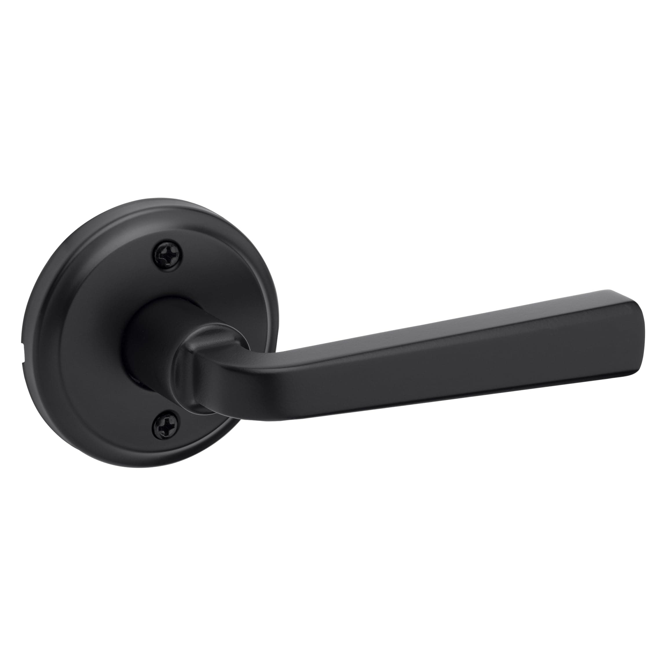 Kwikset Trafford Dummy Door Handle, Single Sided Lever for Closets, French Double Doors, and Pantry, Matte Black Non-Turning Reversible Interior Push/Pull Lever, with Microban Protection