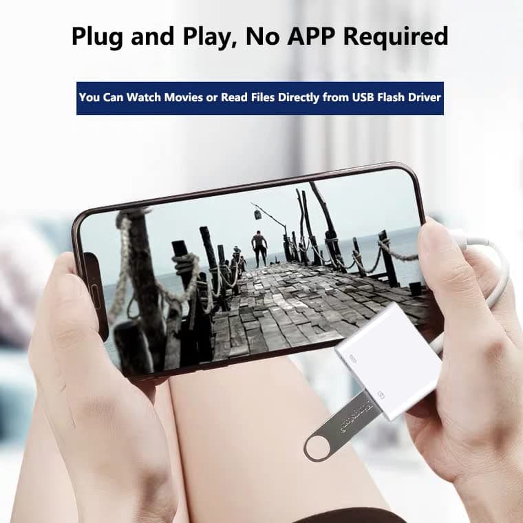 Apple Lightning to USB Camera Adapter with Charging Port USB 3.0 OTG Cable for iPhone/iPad Connect Card Reader, USB Flash Drive, U Disk, Keyboard, Mouse, Hub, MIDI, Plug and Play