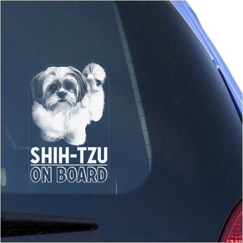 Vinyl Designs Shih-Tzu Clear Decal Sticker for Window, Chinese Lion Dog Sign Art Print