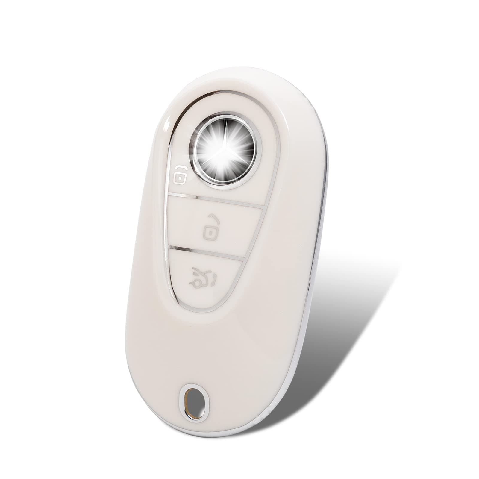 OFFCURVE for Mercedes Benz Key fob Cover, Soft TPU Smart Key Case Car Key Shell Protector Car Key Fob Replacement Car Accessories Compatible with 2020-2022 Mercedes Benz S-Class G-Class E-Class