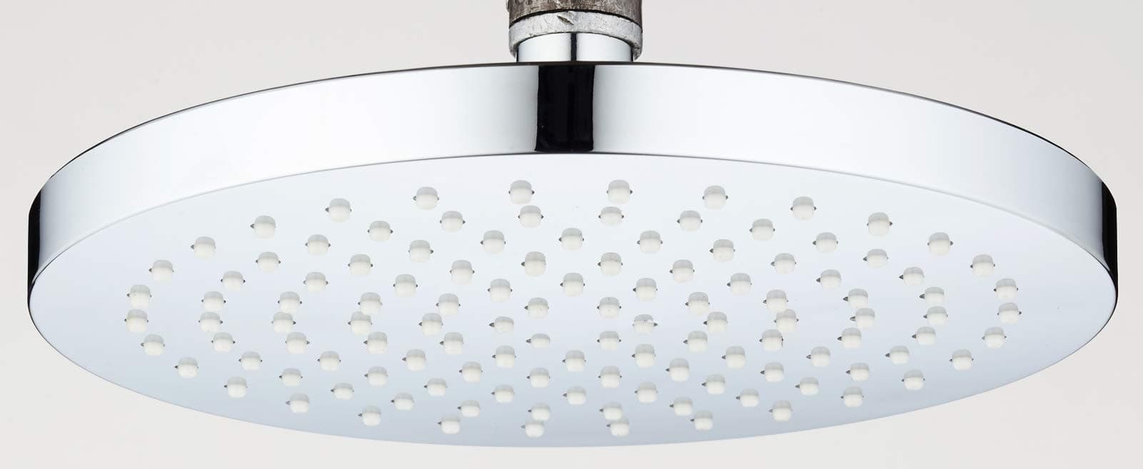 VeeBath RHA002 Beta Round 8-Inch Rain Fall Fixed Shower Head 1/2" Ball Connector, Chrome