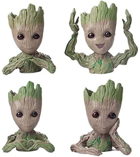 Flowerpot Treeman Baby Groot Succulent Planter Cute Green Plants Flower Pot Guardians of The Galaxy(4 Packs in 1 Box) 1