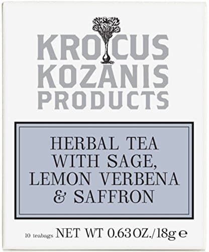 Krocus Kozanis – Herbal Tea with Sage, Lemon Verbena & Saffron (10 Tea Bags)