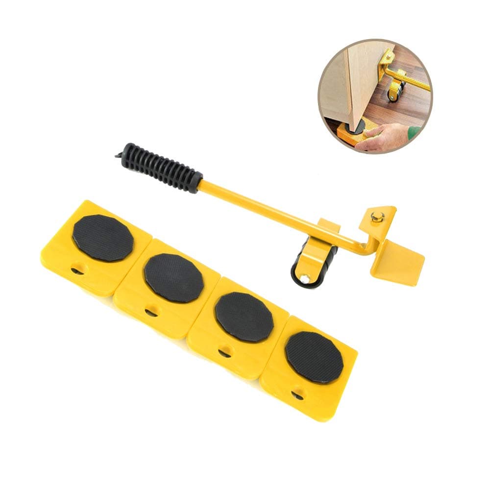 Onerbuy Furniture Lifter, 150KG/330LB Capacity, 4 Packs Moving Sliders, Industrial Design, Yellow