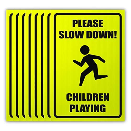 Visibility Signage 12x18 Please Slow Down Children Playing Lawn Signs with H-Stakes (8)