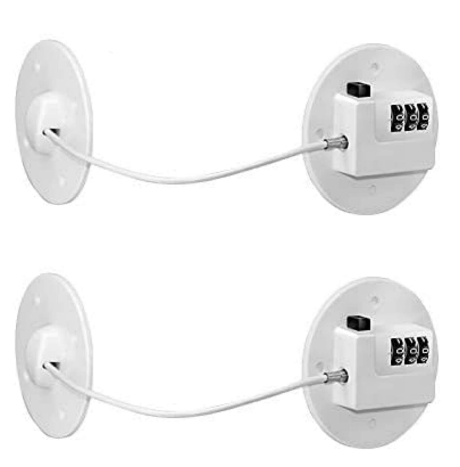 2Pack Fridge lock, refrigerator door digit combination lock, mini fridge lock, file cabinet drawer lock, child baby safety combination lock, fridge door lock, by Artio (White)