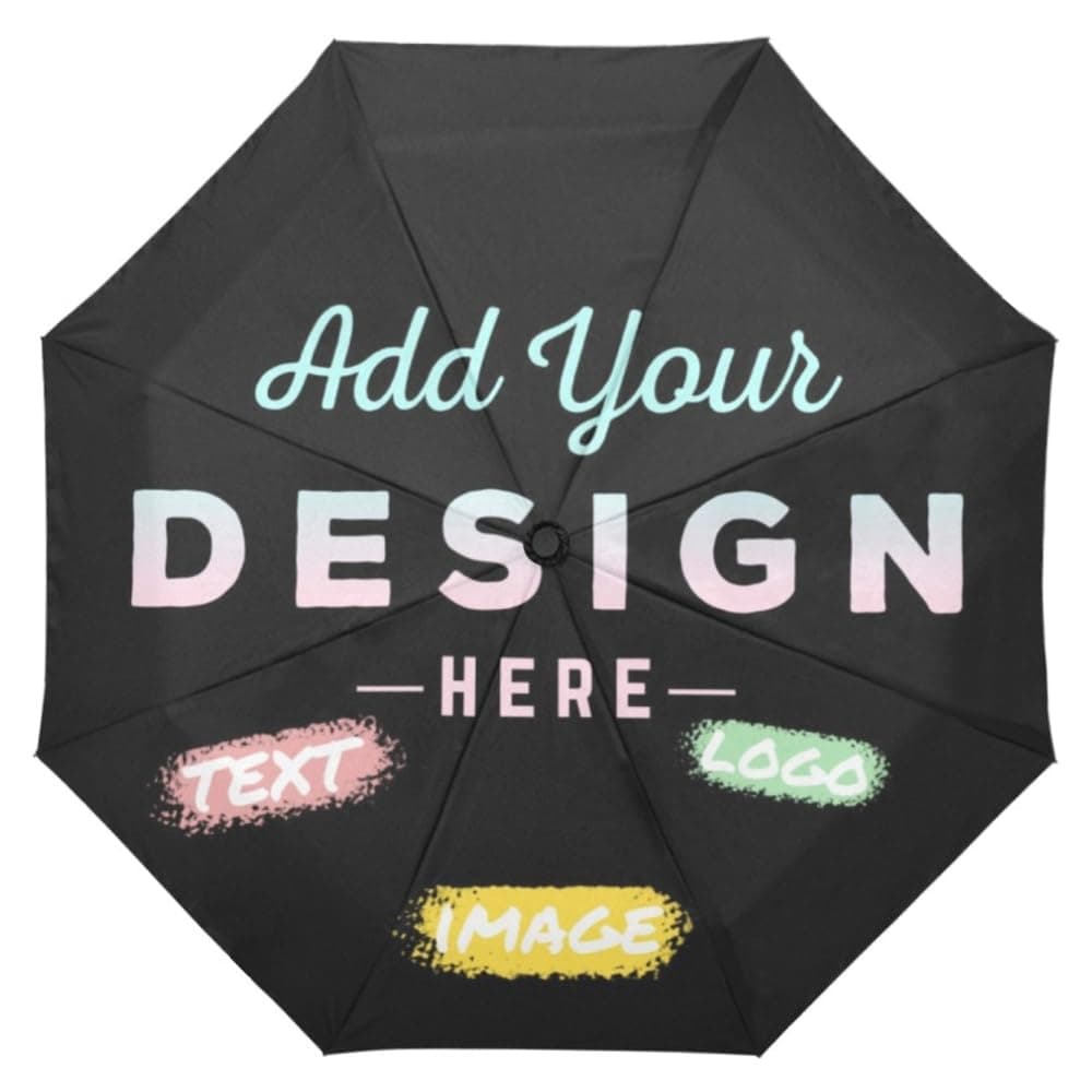 LACOMENYCustom Umbrella Personalized Logo Photo Text Designed Umbrella Travel Folding Umbrellas for Windproof Sun Rain Design Monogrammed Foldable Umbrella Gift for Ritired Frineds Teacher Sister