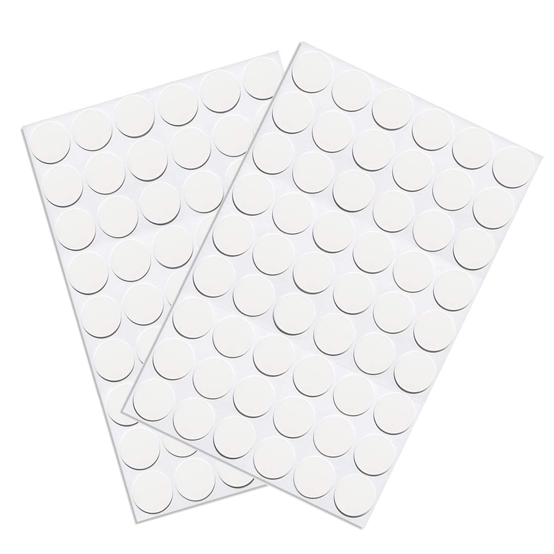 Self-Adhesive Screw Hole Stickers PVC Cover Caps Dustproof for Wooden Furniture Cabinet 21mm 2 Sheets/108 Pcs White