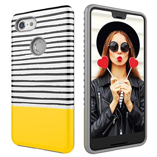 Case for Google Pixel 3 XL,Digital Hutty Dual Layer Shockproof Heavy Duty Protective Cover for Google Pixel 3 XL Yellow