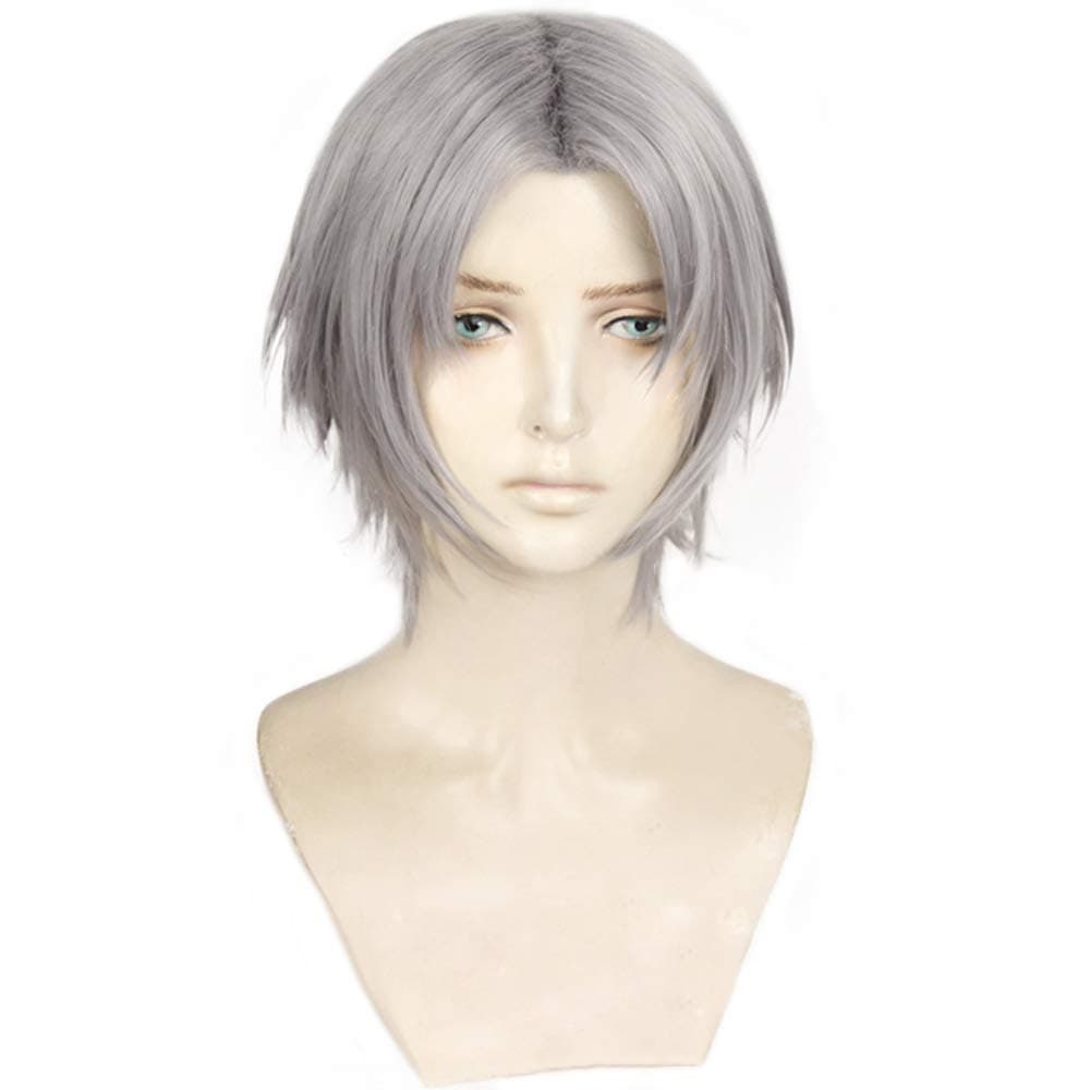 Short Silver Grey Cosplay Wig Game Hair fashion Party Halloween Wig