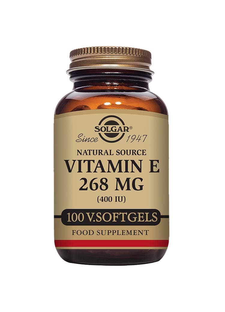 Solgar Vitamin E 268 mg (400 IU), 100 Vegetarian Softgels - Natural Antioxidant, Skin & Immune System Support - Naturally-Sourced Vitamin E - Non-GMO, Vegan, Gluten Free, Dairy Free - 100 Servings