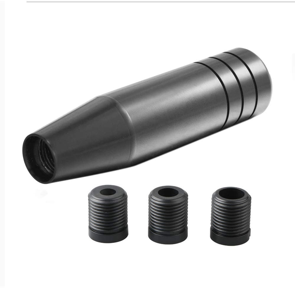 Car Gear Shift Knob Aluminum Manual Shifter Universal Long Stick Shift Knob Shifting Head Shift Lever with 3 Threaded Adapters M8 M10 M12