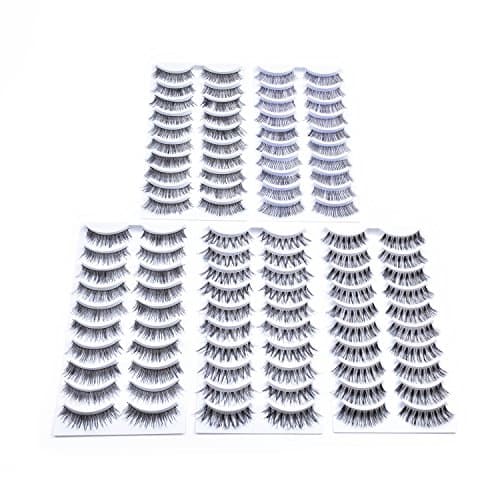 Kenzie Beauty 50 Pairs Wispies False Eyelashes Handmade Natural Lashes Pack
