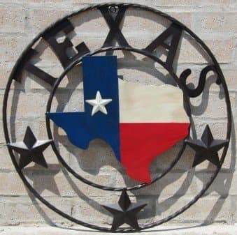 DeLeon Collections LL Home Metal Texas Map Circle by LL Home