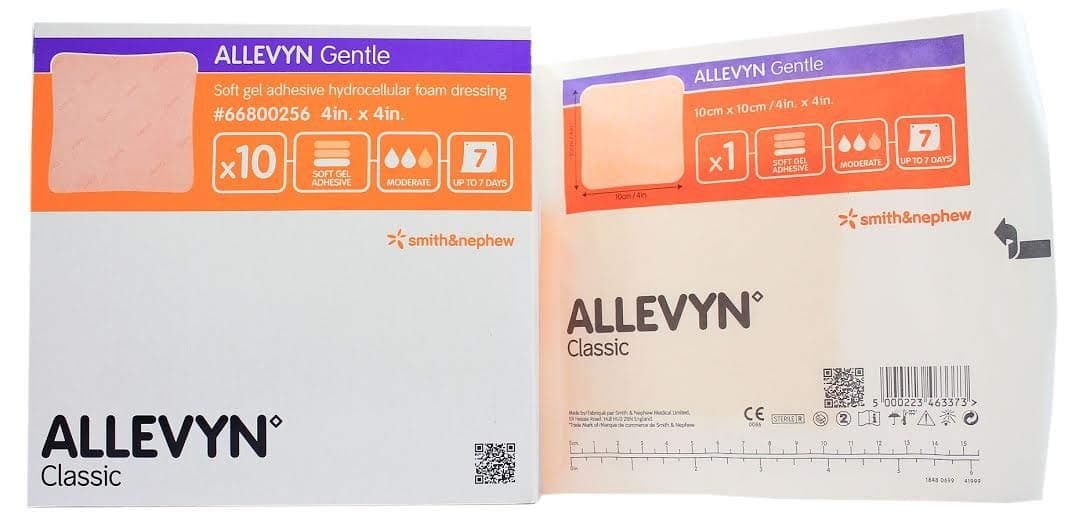 Smith and Nephew 66800256 Allevyn Gentle Gel Dressing 4" x 4" - Box of 10