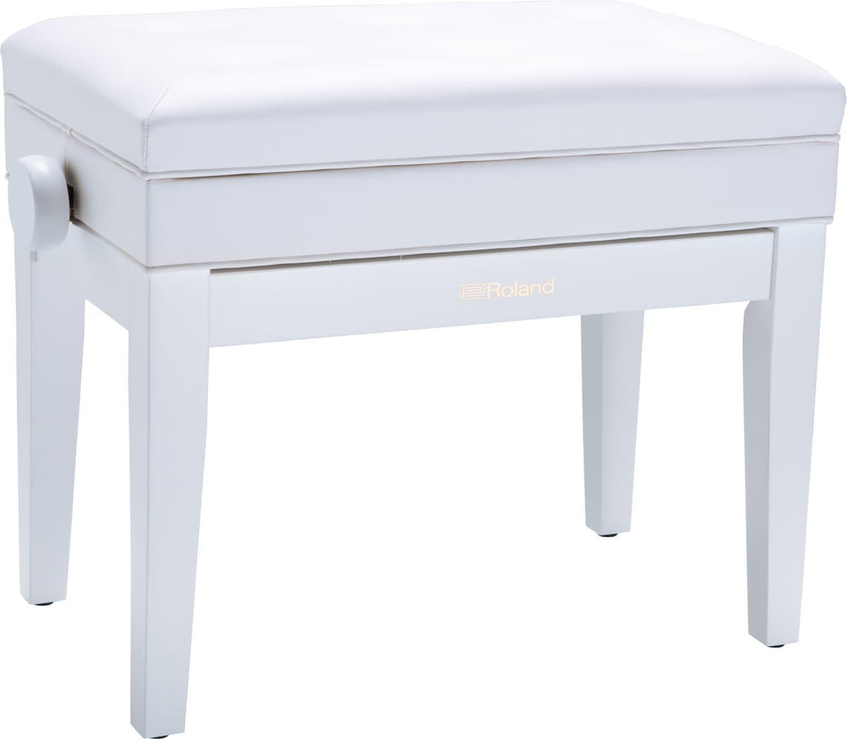 1 Piano Bench In Satin White with Cushioned Vinyl Seat - Rpb-400Wh