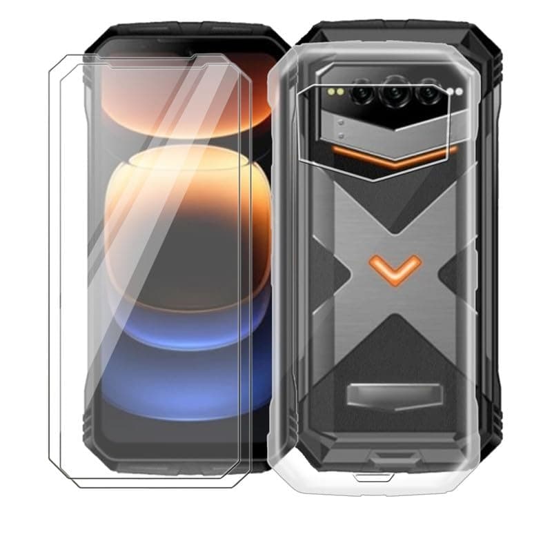 Phone Case for Doogee V Max Plus (6.58"), with 2 x Tempered Glass Screen Protector, Ultra-Thin Clear Soft TPU Bumper Anti-Scratch Shock-Proof Case for Doogee V Max Plus - Clear