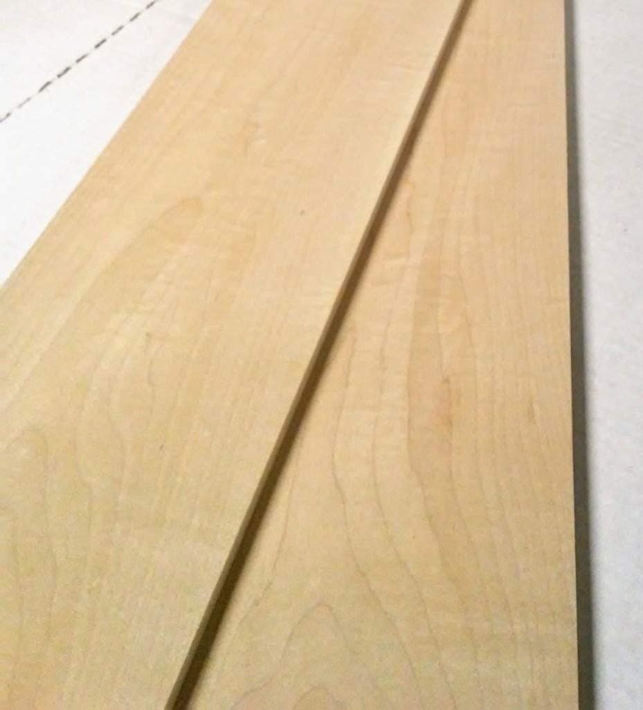 Pack of 2 Hard Maple 1/4" Thick, Up to 7" Wide, 24" Long. You Choose Width. Thin Solid Wood Lumber Made by Wood-Hawk (1/4 x 6 x 24)