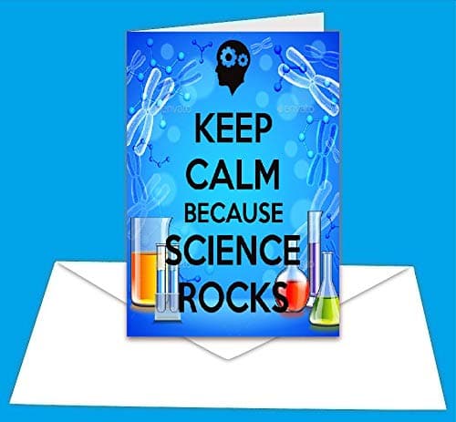 Keep Calm because Science Rocks - A5 Greetings Card