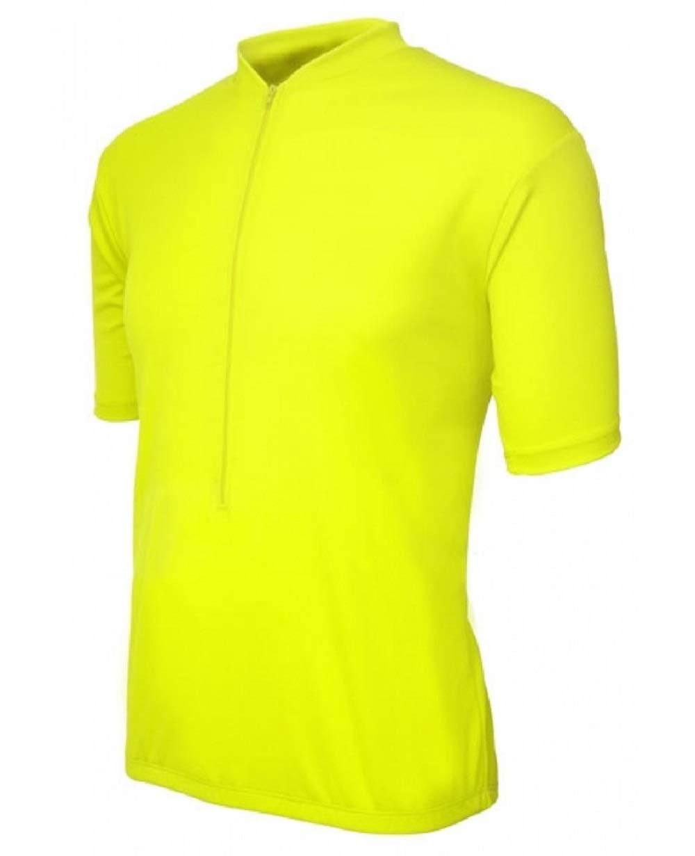 Men's Classic Short Sleeved Cycling Jersey, Neon Yellow