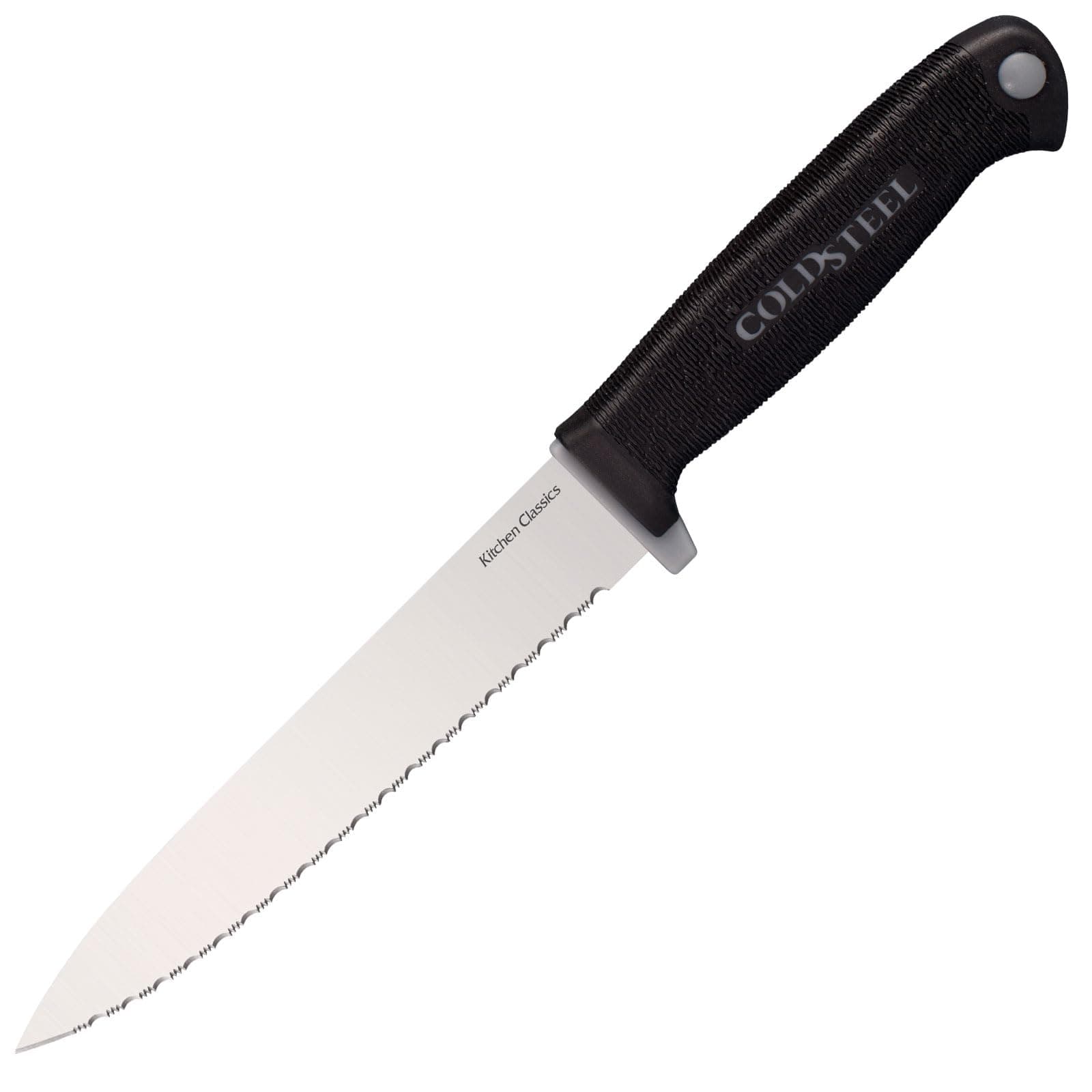 Cold SteelKitchen Classics Series Utility Kinfe | German 4116 Stainless Cryo Quenched 6" Fixed Blade Knife with Serrated Edge | Overall Length - 10 7/8"