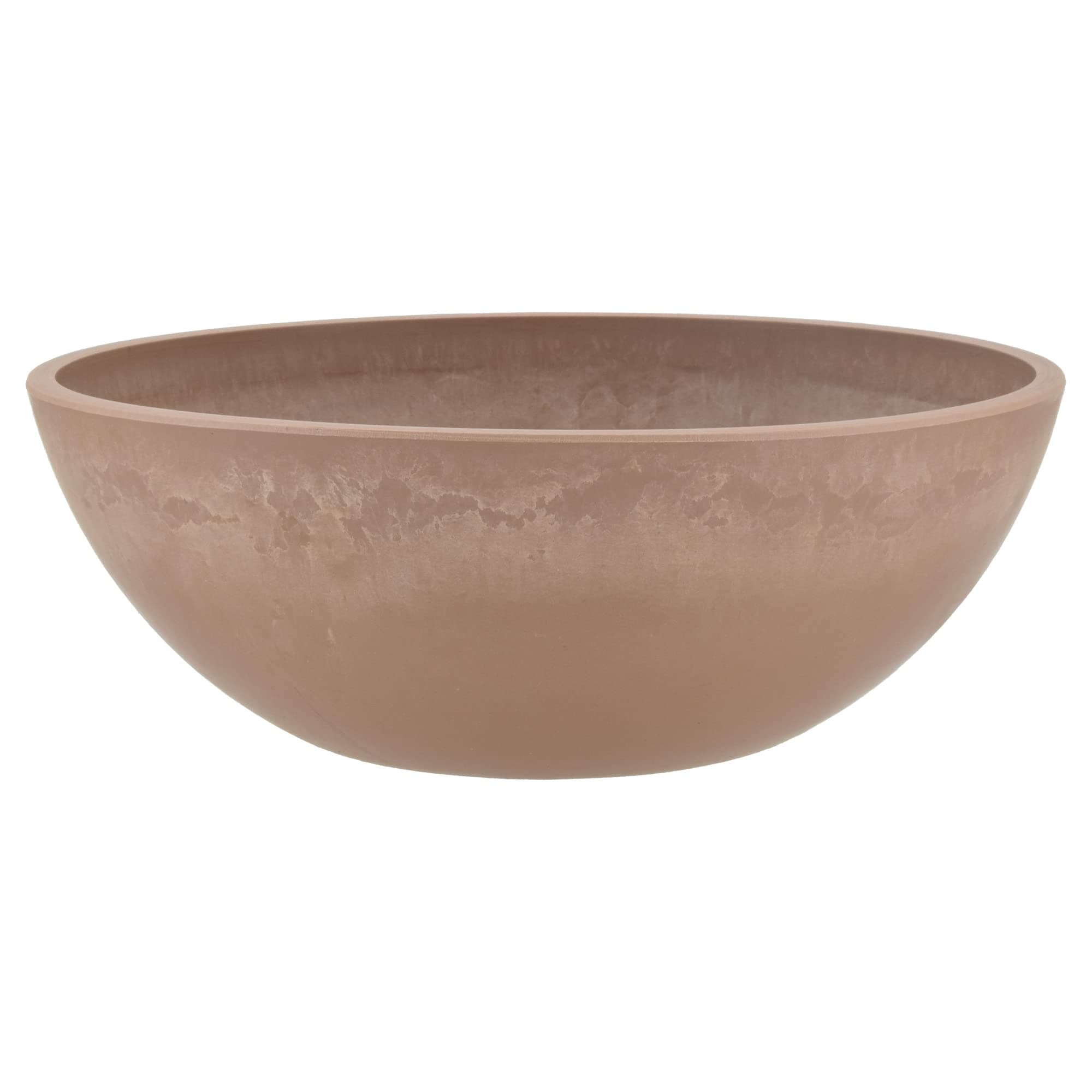PSW Pot Collection Shallow Bowl Low Planter for Succulents, Bonsai, Fairy Gardens, Herbs, Plastic Stone Wood, Taupe, 12 Inch