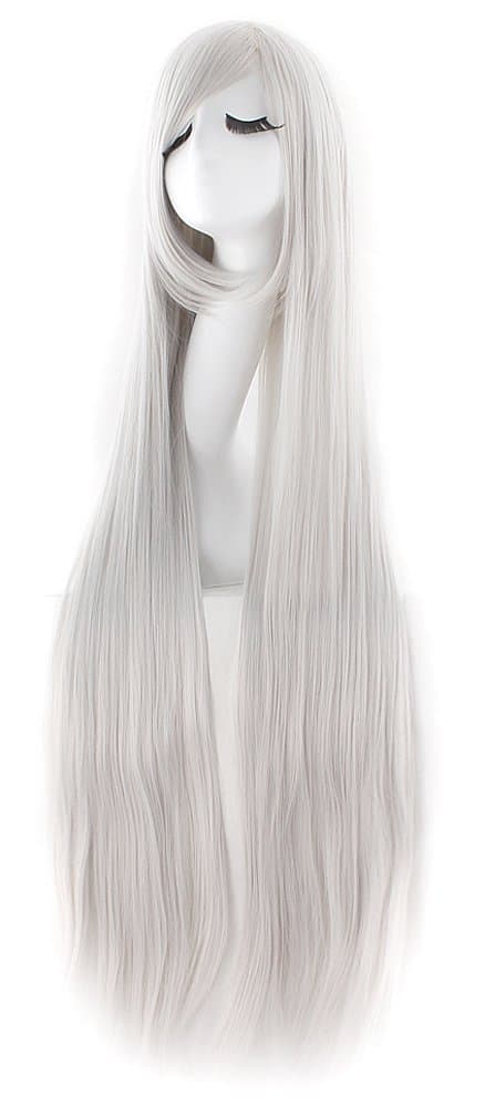 MapofBeauty 40" 100cm Anime Costume Long Straight Cosplay Wig Party Wig (Silver Gray)