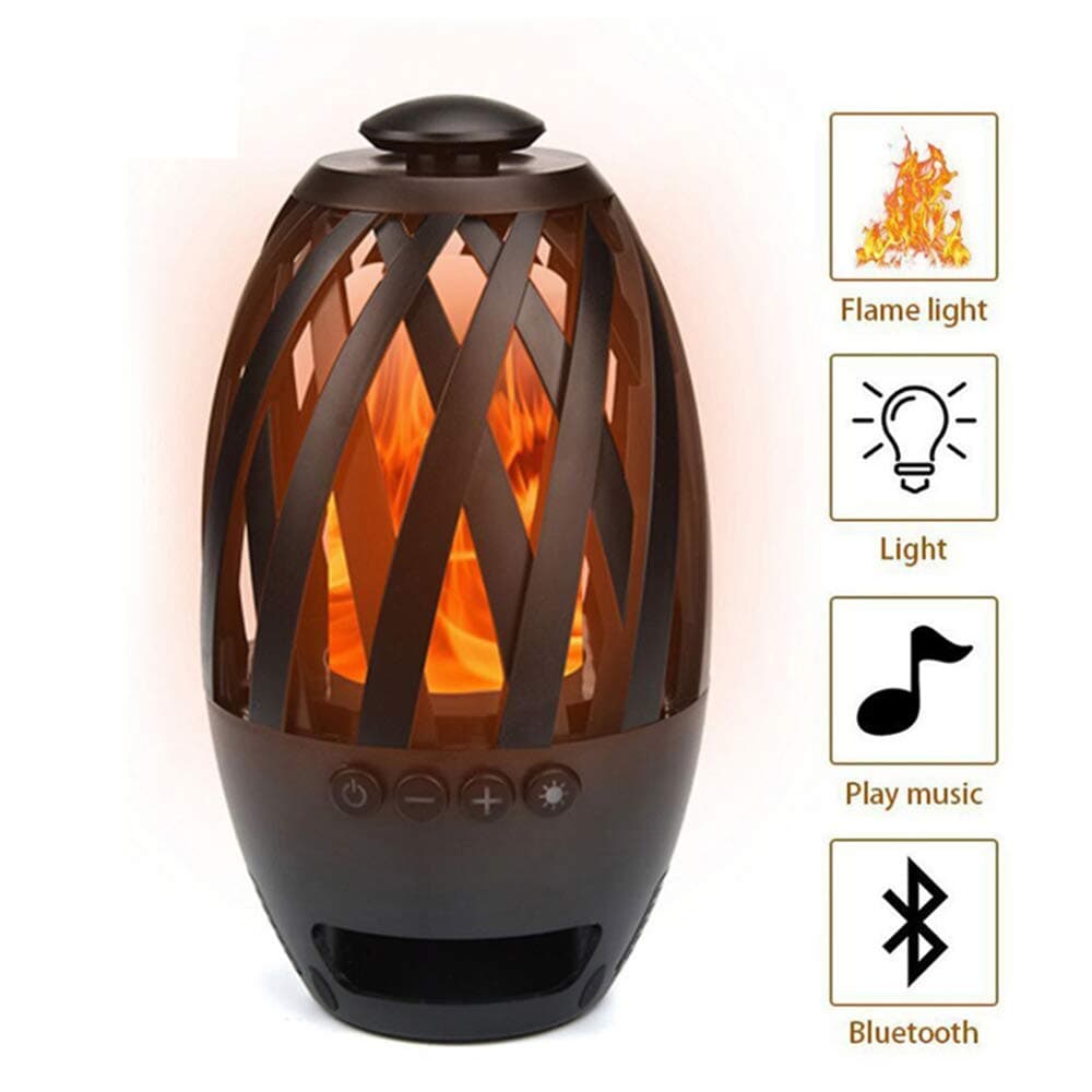 TONGTONG Stereo Portable TF Card Loudspeaker BTS 596 Flame Atmosphere Wireless Bluetooth Speaker Flame LED Lamps USB Charge