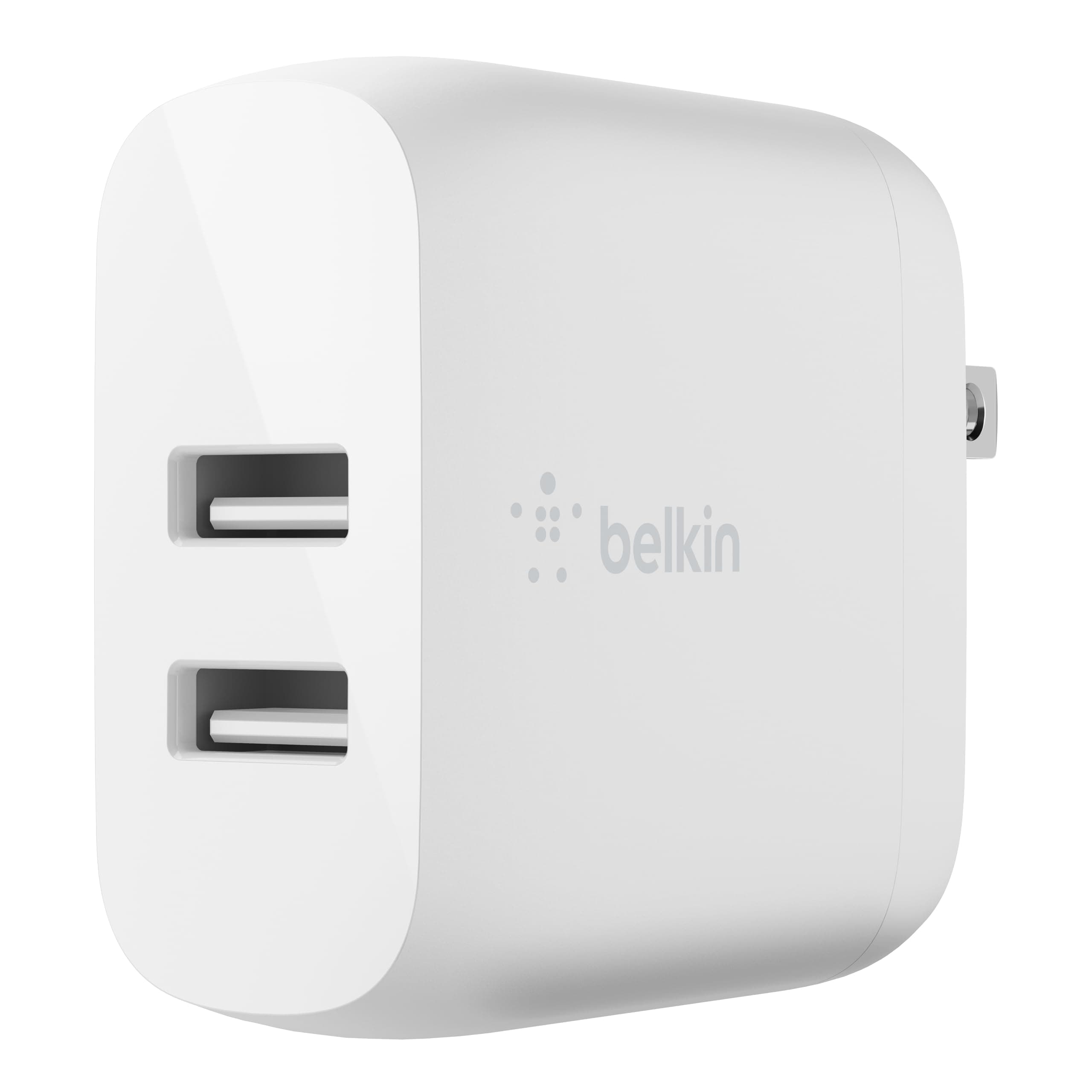 Belkin 24W Dual Port USB Wall Charger - iPhone Fast Charging - Charging Block for Power Bank, iPhone 14, iPhone13, iPhone 12, iPhone 11, iPad Pro, Samsung & More, iPhone Cable Not Included