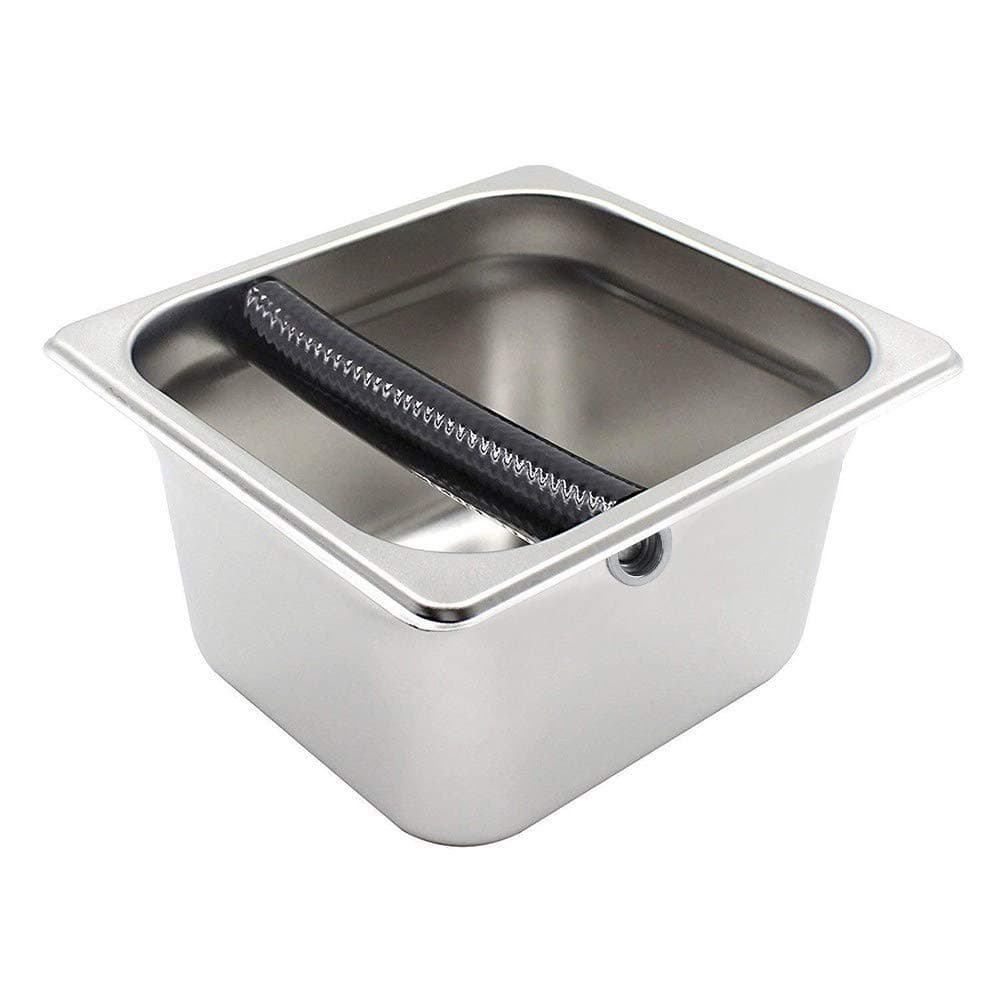 Enzege Stainless Steel Coffee Knock Box with Handle Stainless Steel Coffee Grounds Container Waste Bin